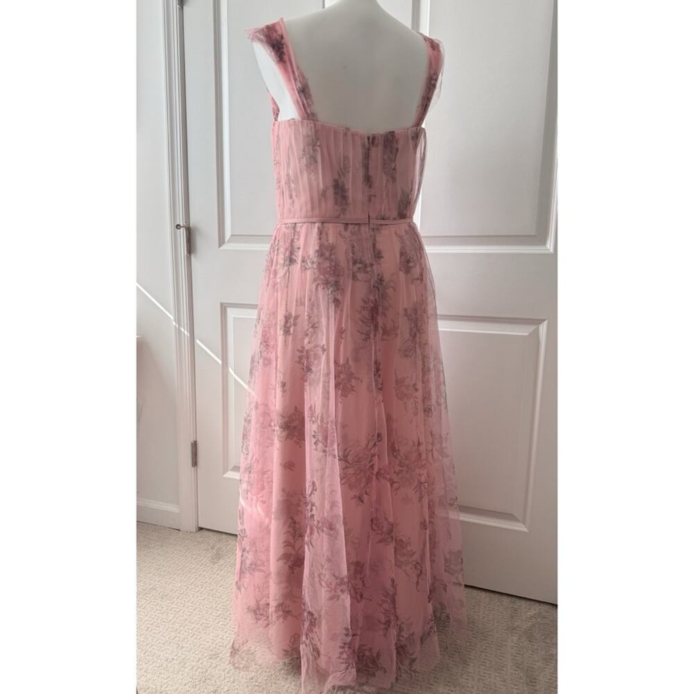 Marchesa Notte Blush Pink Floral Tulle Formal Gown Maxi Dress Women’s Size 18 - Picture 5 of 12